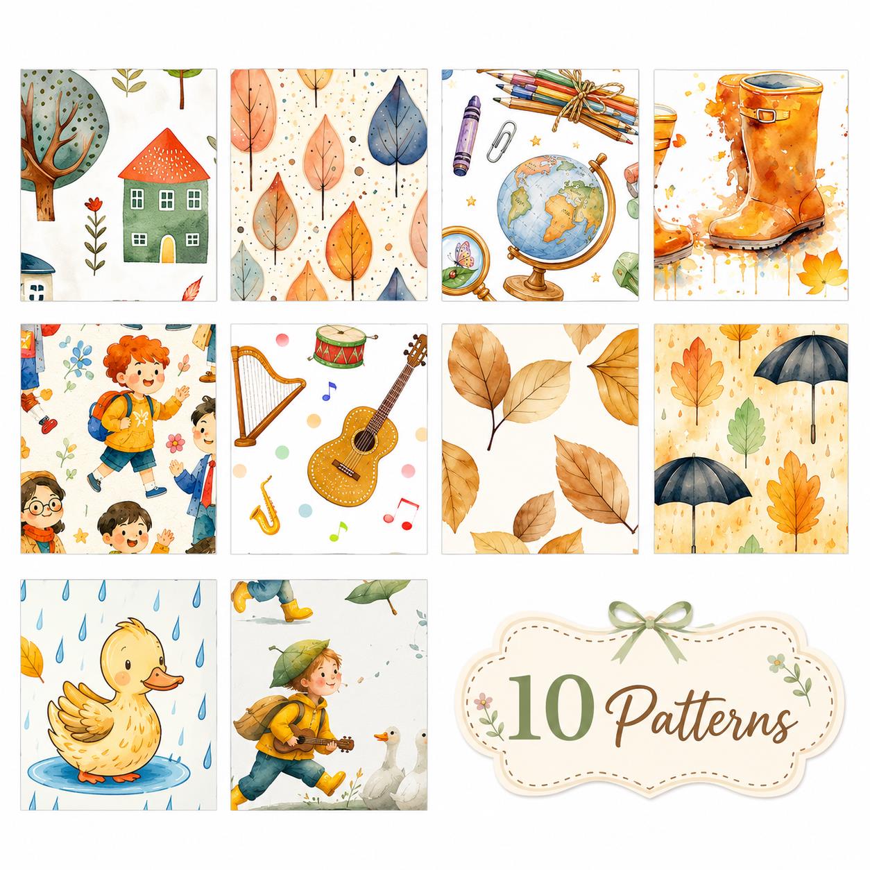 Autumn Duck Tree Leaf Jelly Roll Quilt Fabric - 10pcs 2.5x19 Inch Polyester Strips For Sewing, Patchwork & Crafting - Precut Fabric Set For DIY Quilting, Table Runners, Storage Pouches, Makeup Bags & Home Decor, Mother'S Day Gift, Birthday Gift For Mom