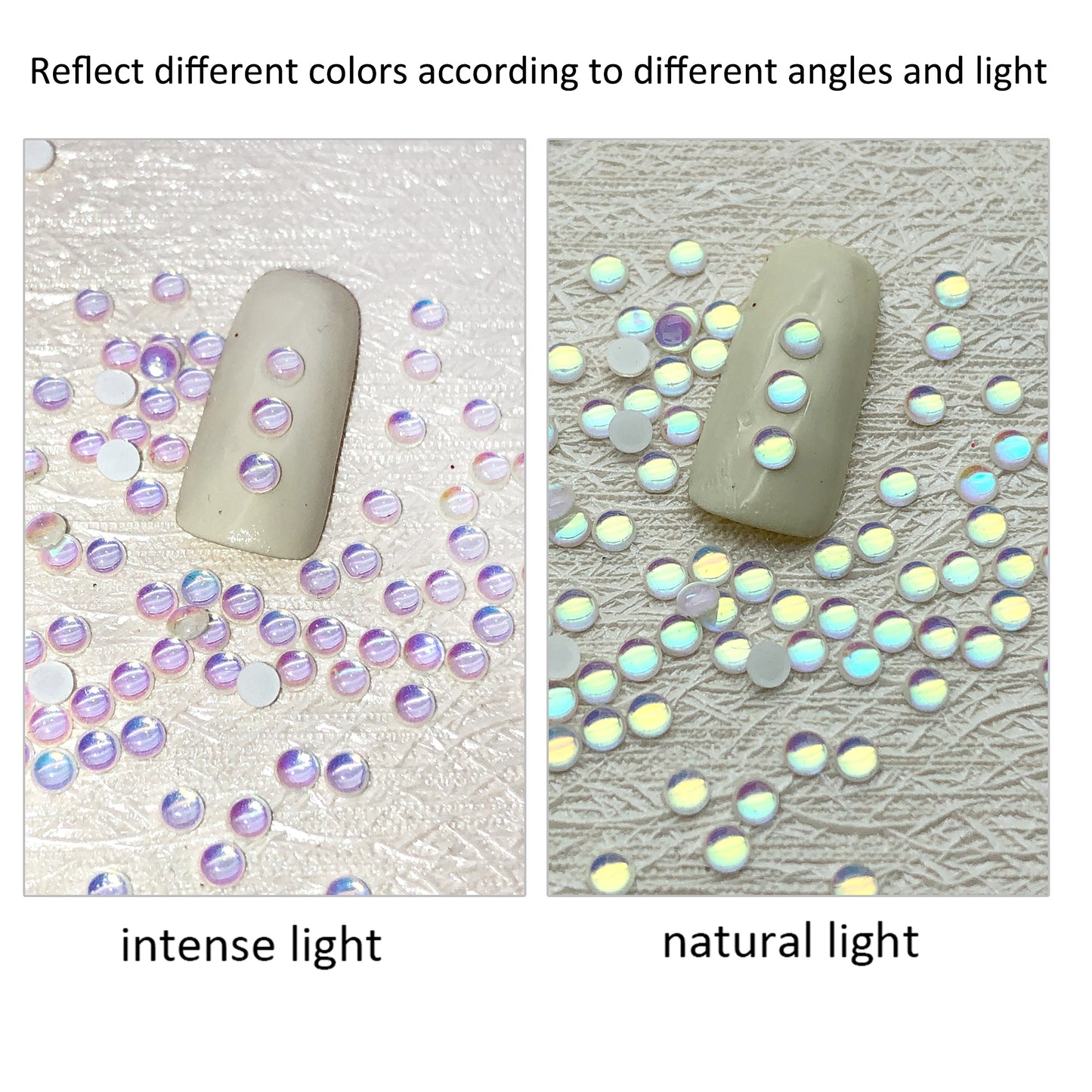 3MM 200pcs/pack Iridescent Half Round Mermaid Color Acrylic Beads Cabochon Pearls For Crafts Necklaces Bracelets Jewelry Decorations Wedding Dress Nail Art