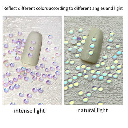 3MM 200pcs/pack Iridescent Half Round Mermaid Color Acrylic Beads Cabochon Pearls For Crafts Necklaces Bracelets Jewelry Decorations Wedding Dress Nail Art