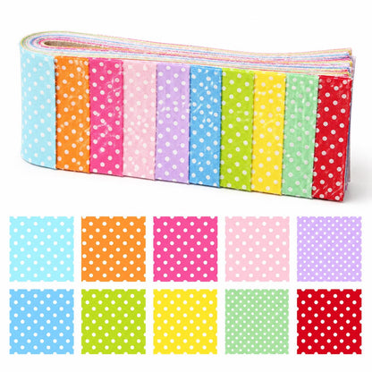 10pcs Vintage Dot Pattern Purple Jelly Roll Fabric Strips 2.5X19.7inch Pre-cut 100% Polyester for Patchwork Quilts, Table Runners, Placemats, Tote Bags, Storage Pouches, Makeup Bags, Coasters, Quilt Blocks & Binding Multi-color