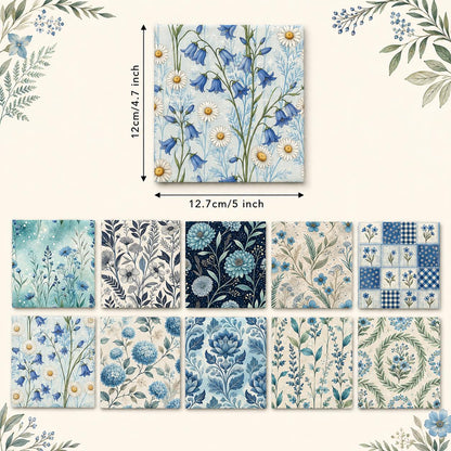 10Pc/Set Flower Series Plaid Fat Quarter Fabric, Pre-Cut Square Fabric Assort, Fabric Set, Craft Fabric, Handmade DIY Patchwork Fabric,Home Quilting Sewing Fabric, Packaging Fabric, Scrapbooking Craft Hobbyist