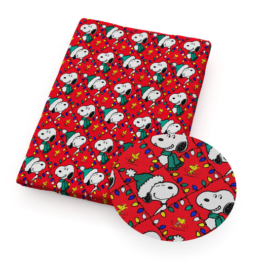 snoopy dog charlie christmas fabric