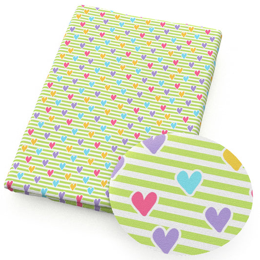heart love stripe fabric