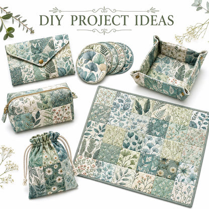 10pcs Charm Pack Set Leaf Pattern Vintage Style Handmade DIY with Rich Color and Texture Elements 100% Polyester Patchwork in 10 Design Styles Suitable for Patchwork DIY Craft Projects DIY Wallet Making Gift Giving Bag Making Mother's Day Gift