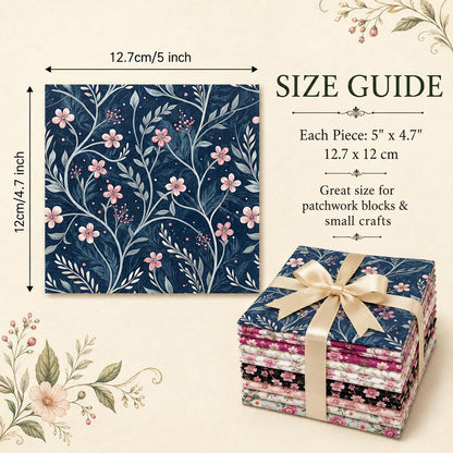 10Pc/Set Flower Series Fat Quarter Fabric, Pre-Cut Square Fabric Assort, Fabric Set, Craft Fabric, Handmade DIY Patchwork Fabric,Home Quilting Sewing Fabric, Packaging Fabric, Scrapbooking Craft Hobbyist