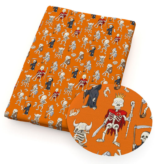 halloween skull ghost skeleton bones fabric