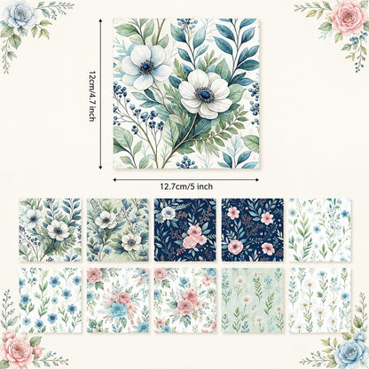 10Pc/Set Flower Series Fat Quarter Fabric, Pre-Cut Square Fabric Assort, Fabric Set, Craft Fabric, Handmade DIY Patchwork Fabric,Home Quilting Sewing Fabric, Packaging Fabric, Scrapbooking Craft Hobbyist