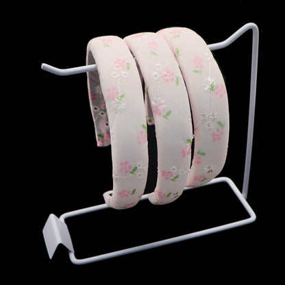 embroidery flower chiffon high cranial hairband