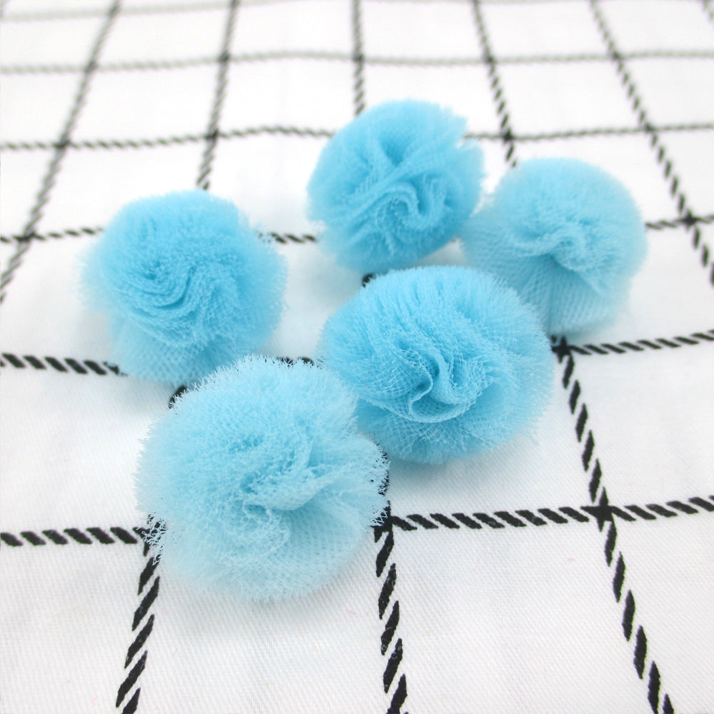 10pcs 25mm Vibrant Polyester Mesh Balls - Decorative Accessories for Clothing, Hair Accessories Making Materials - Colorful DIY Craft Supplies for Jewelry Designers