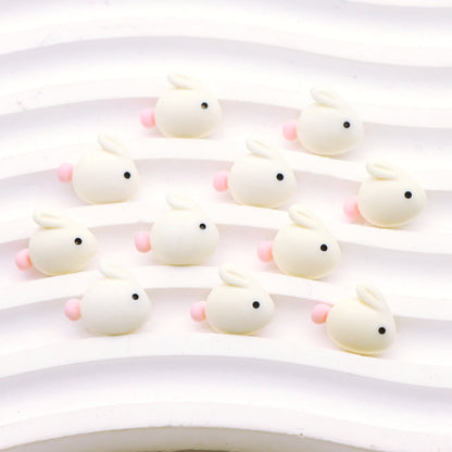 10Pcs Miniature Resin Rabbit Bunny Shaped Acrylic Charms Beads,3D Flatback Resin Cabochons for DIY Jewelry Making, Earrings, Bracelets, Beads & Bead Assortments - Perfect for Phone Cases, Water Bottles & Hair Accessories,Easter Decorations