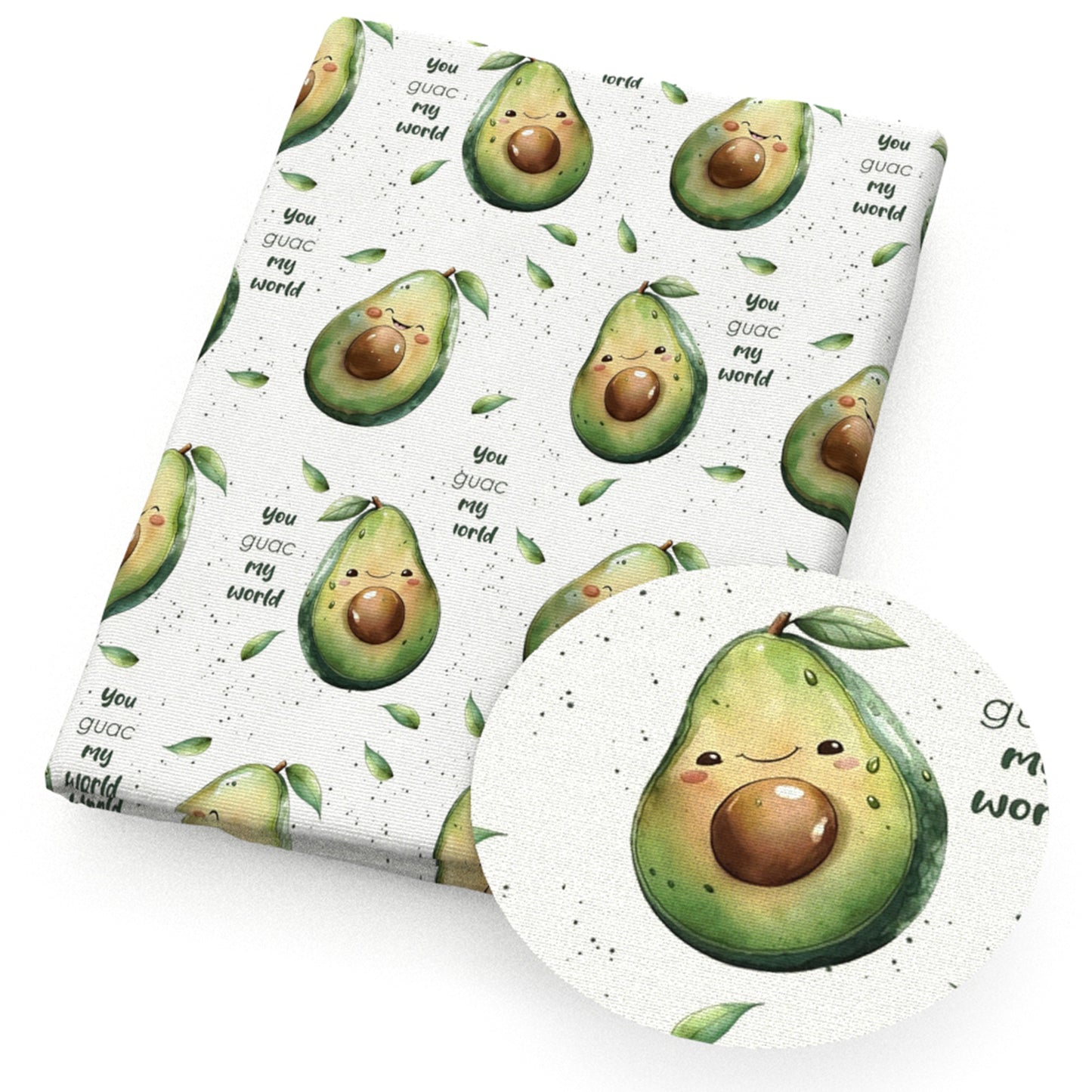 avocado letters alphabet fabric
