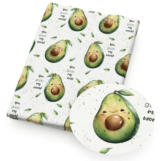 avocado letters alphabet fabric