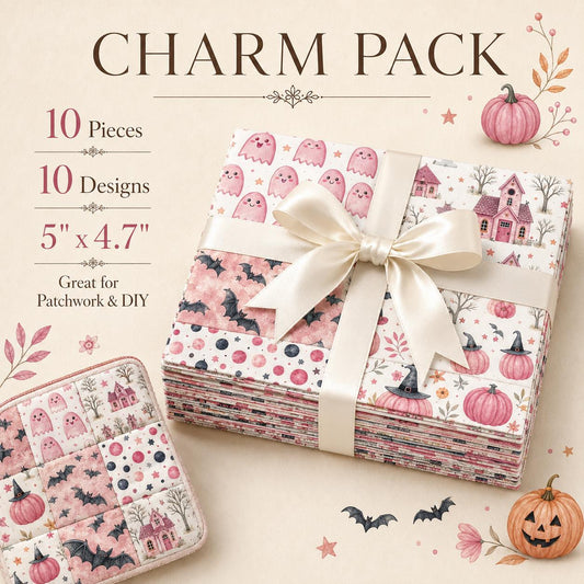 10Pc/Set Halloween Series Dot Star Pumpkin Bat Fat Quarter Fabric, Pre-Cut Square Fabric Assort, Fabric Set, Craft Fabric, Handmade DIY Patchwork Fabric,Home Quilting Sewing Fabric, Packaging Fabric, Scrapbooking Craft Hobbyist