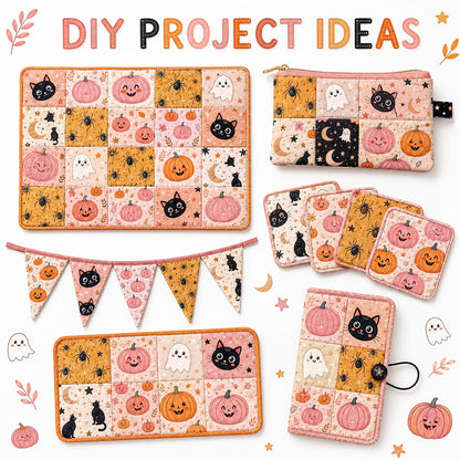 10Pc/Set Halloween Series Star Skull Pumpkin Cat Moon Fat Quarter Fabric, Pre-Cut Square Fabric Assort, Fabric Set, Craft Fabric, Handmade DIY Patchwork Fabric,Home Quilting Sewing Fabric, Packaging Fabric, Scrapbooking Craft Hobbyist