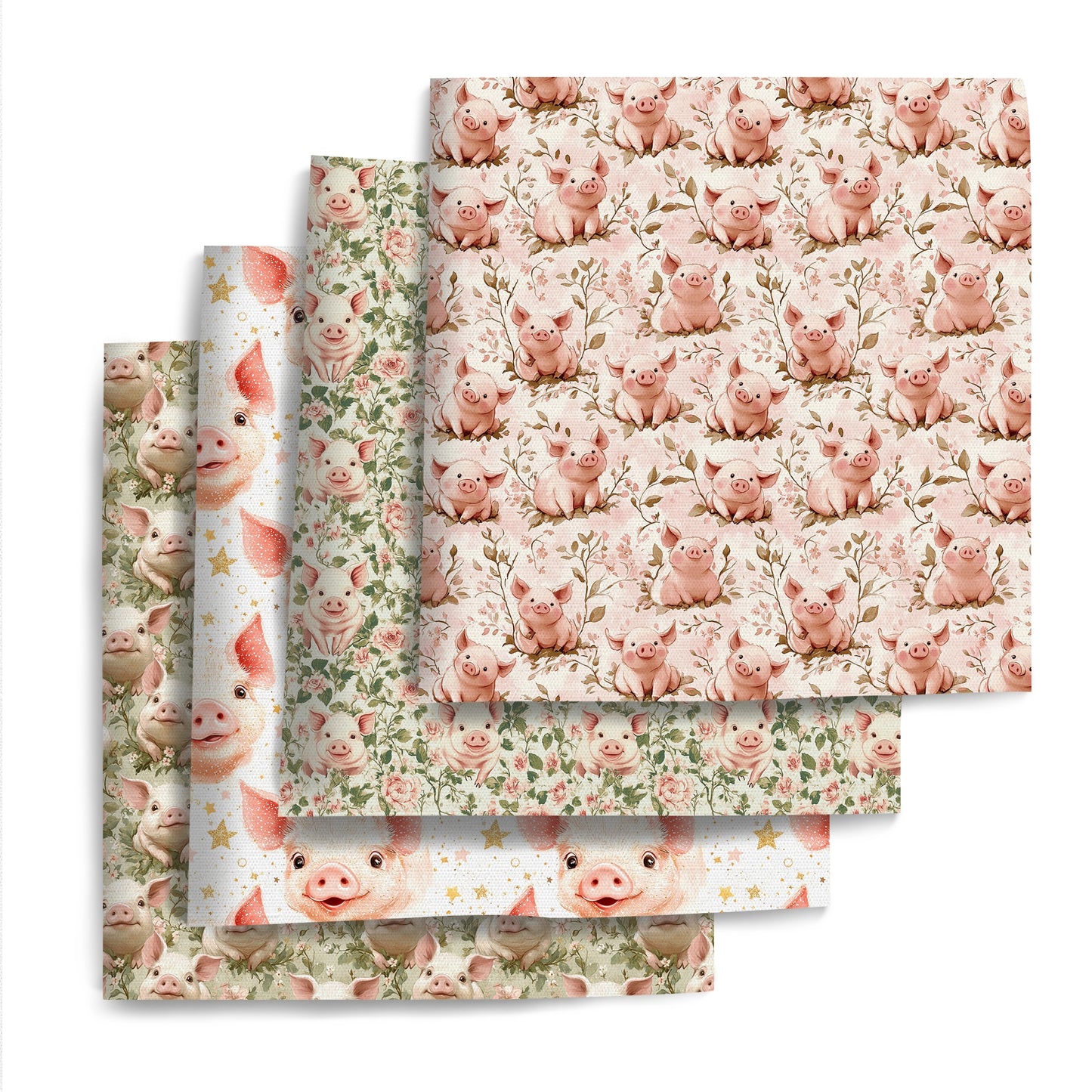 1pc pig Series Pattern Quilting Fabric-17.7x19.68inch(45x50cm) Polyester Craft Fabrics DIY Handmade Projects Doll Clothes Fabric Precut For Patchwork Craft(108gsm)