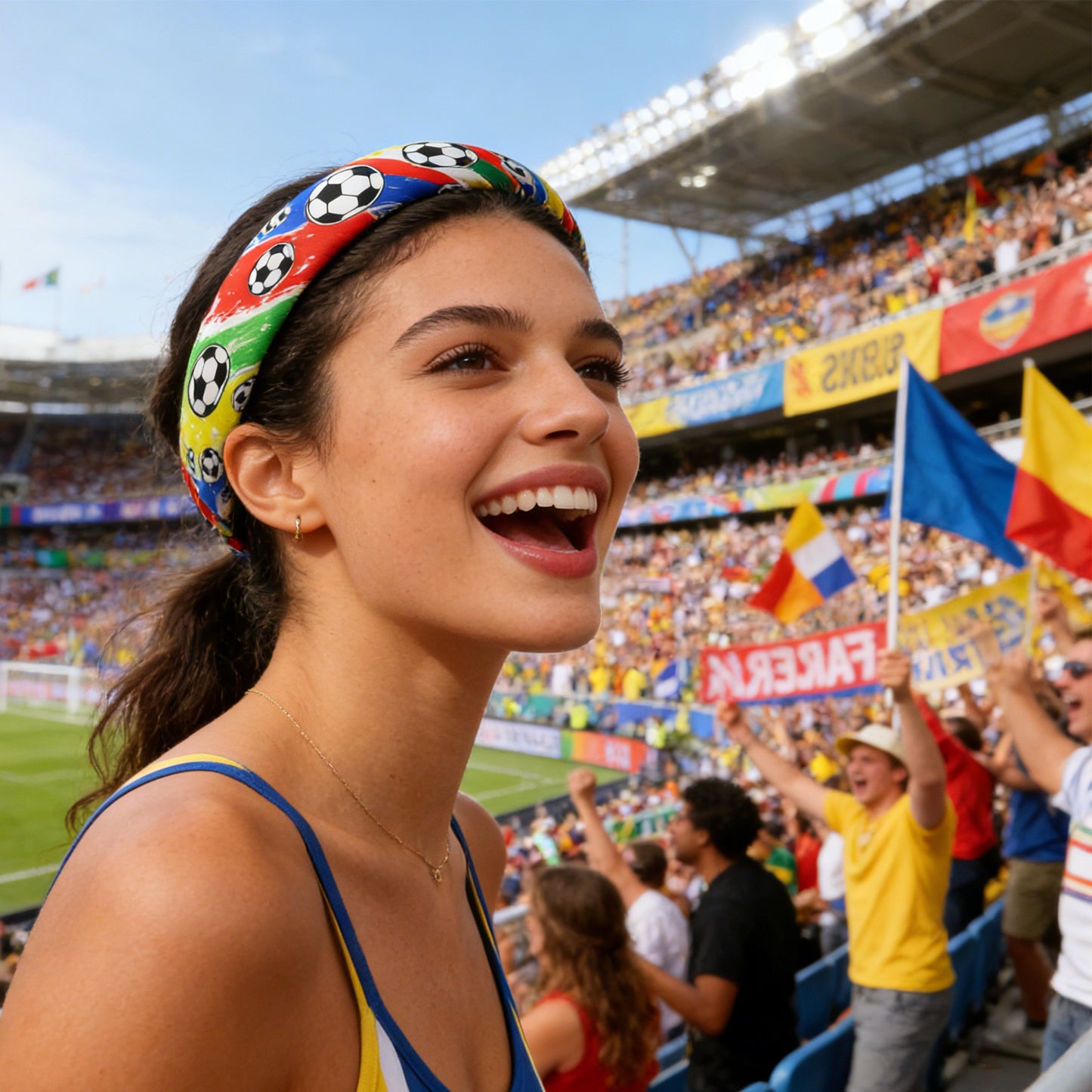 world cup football series satin high cranial hairband