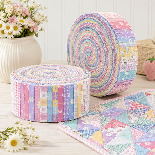 10Pc/Set, Making 10 Images 1pc Each, Each Size: 6.3*50cm Plaid Grid Floral Pink Series Sliced Fabric Set Style Combination, Polyester Jelly Roll Fabric Strips, Pre-Cut Quilting Squares, For Quilting DIY, Handicrafts And Sewing, Blankets, Rugs