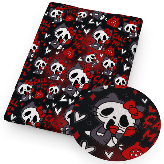 heart love halloween fabric