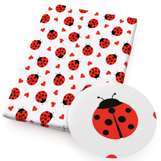 ladybug heart love fabric