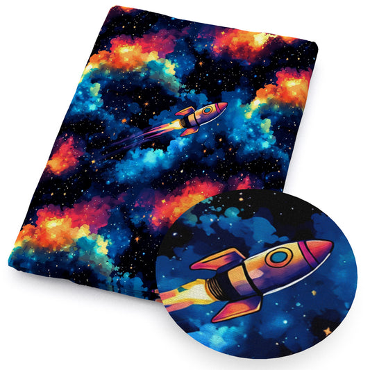 rocket tie dye star starfish fabric