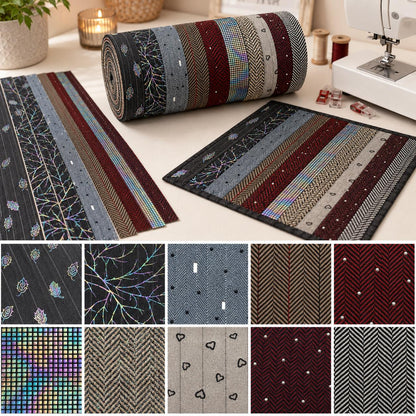 10pcs Vintage Plain Solid Pattern Jelly Roll Fabric Strips 2.5X19.7inch Pre-cut 100% Polyester for Patchwork Quilts, Table Runners, Placemats, Tote Bags, Storage Pouches, Makeup Bags, Coasters, Quilt Blocks & Binding Multi-color