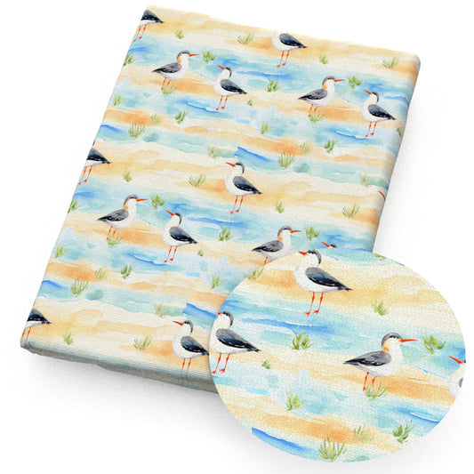 bird grass paint splatter fabric