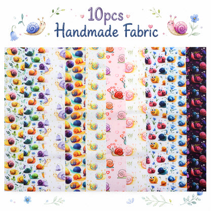 10Pc/Set, Making 10 Images 1pc Each, Each Size: 6.3*50cm Snail Series Sliced Fabric Set Style Combination, Polyester Jelly Roll Fabric Strips, Pre-Cut Quilting Squares, For Quilting DIY, Handicrafts And Sewing, Blankets, Rugs, Interior Decoration