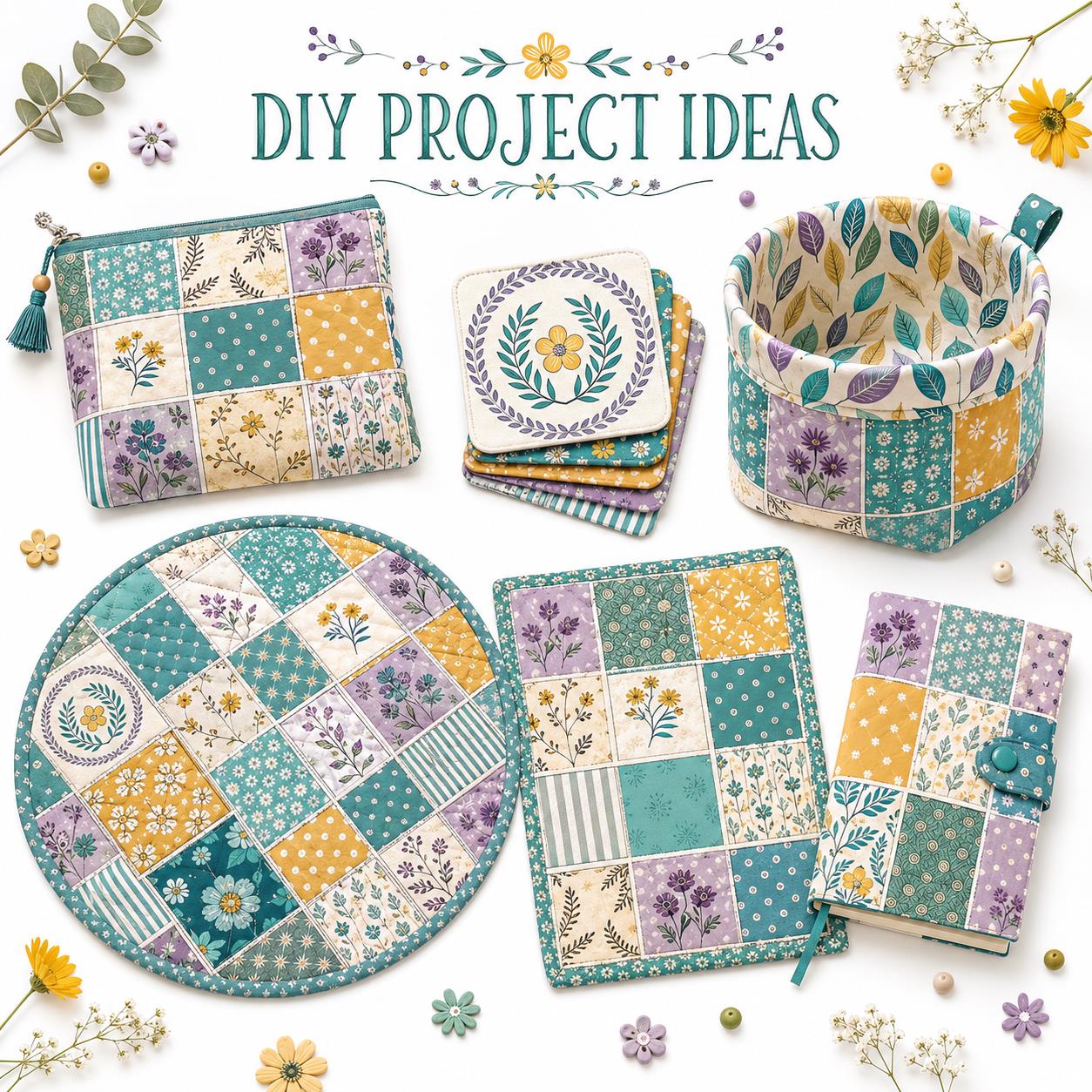 10pcs Charm Pack Set Floral Vintage Style Pattern Handmade DIY with Rich Color and Texture Elements 100% Polyester Patchwork in 10 Design Styles Suitable for Patchwork DIY Craft Projects DIY Wallet Making Gift Giving Bag Making Mother's Day Gift
