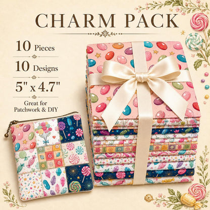 10Pc/Set Candy Series Lollipop Dot Fat Quarter Fabric, Pre-Cut Square Fabric Assort, Fabric Set, Craft Fabric, Handmade DIY Patchwork Fabric,Home Quilting Sewing Fabric, Packaging Fabric, Scrapbooking Craft Hobbyist