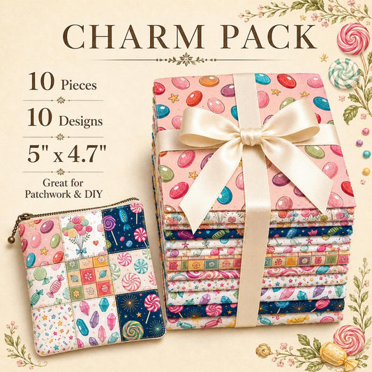 10Pc/Set Candy Series Lollipop Dot Fat Quarter Fabric, Pre-Cut Square Fabric Assort, Fabric Set, Craft Fabric, Handmade DIY Patchwork Fabric,Home Quilting Sewing Fabric, Packaging Fabric, Scrapbooking Craft Hobbyist