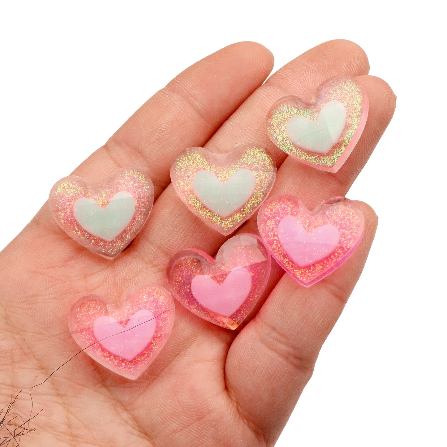 5pcs Valentine's Day Love Heart Charms Beads - Acrylic Resin Ornaments for DIY Jewelry, Earrings, Bracelets & Crafts - Perfect for Gifts, Decorations & Accessories
