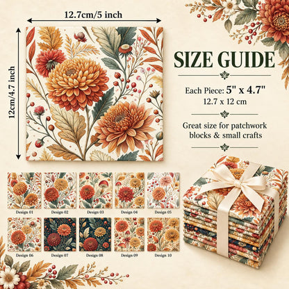 10Pc/Set Flower Series Fat Quarter Fabric, Pre-Cut Square Fabric Assort, Fabric Set, Craft Fabric, Handmade DIY Patchwork Fabric,Home Quilting Sewing Fabric, Packaging Fabric, Scrapbooking Craft Hobbyist