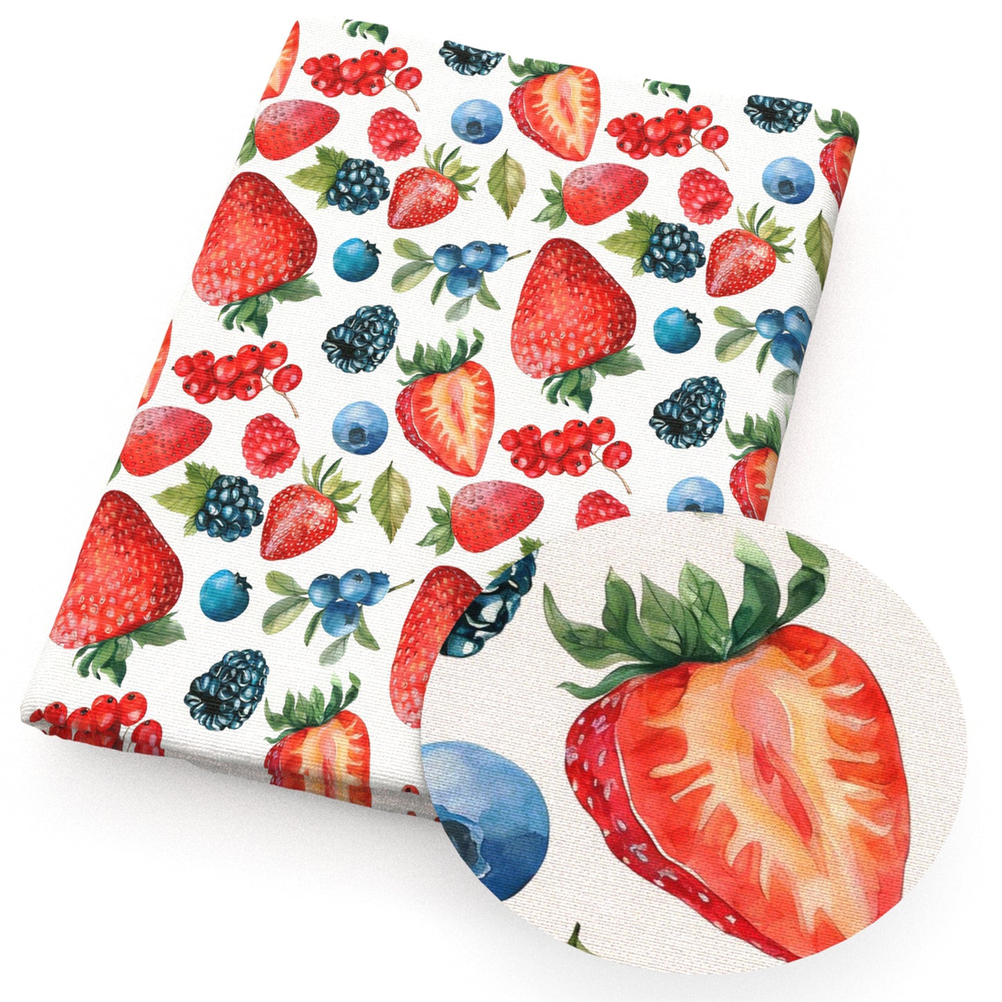 strawberry blueberry fruit fabric