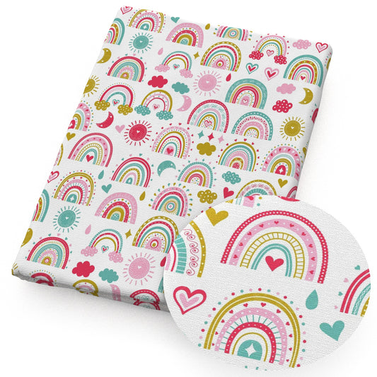 heart love rainbow fabric
