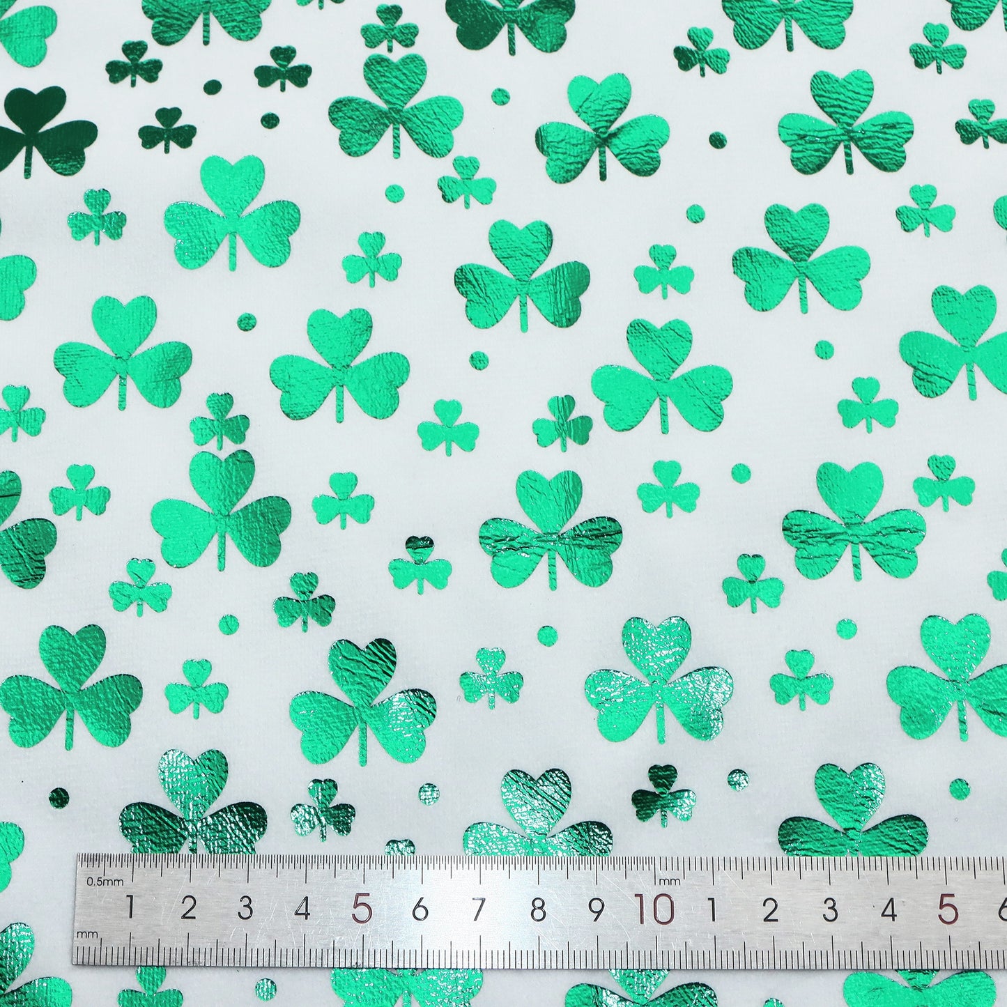 1pc Colourful Golden Hot Stamping St. Patrick's Day Faux Fur Fabric - 59x19.68inch(150x50cm) 100%Polyester Material, High Density for DIY Crafts - Hand Wash Only Precut Fabric