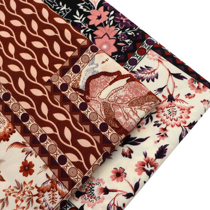 1Pc Geometric Patterns flower leaf Ethnic Style 100%polyester Fabric - 59x19.68inch(150x50cm) Pre-cut Fabric,Perfect for DIY Sewing,Bags,Party Decor, Tablecloths, Gift Wrapping,Cushions & Furniture Covers