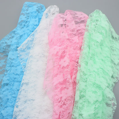 1Pc solid flower Printed Premium Lace Fabric - 59x19.68inch(150x50cm) Pre-cut Fabric,Perfect for DIY Sewing,Bags,Party Decor, Tablecloths, Gift Wrapping,Cushions & Furniture Covers