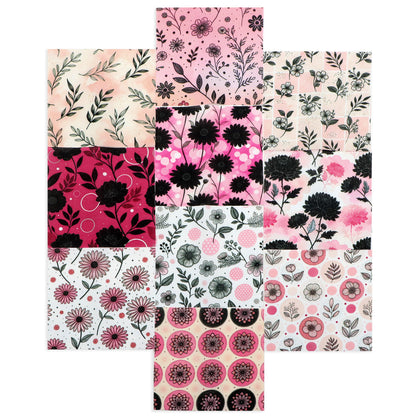 10Pc/Set Flower Dot Series Fat Quarter Fabric, Pre-Cut Square Fabric Assort, Fabric Set, Craft Fabric, Handmade DIY Patchwork Fabric,Home Quilting Sewing Fabric, Packaging Fabric, Scrapbooking Craft Hobbyist