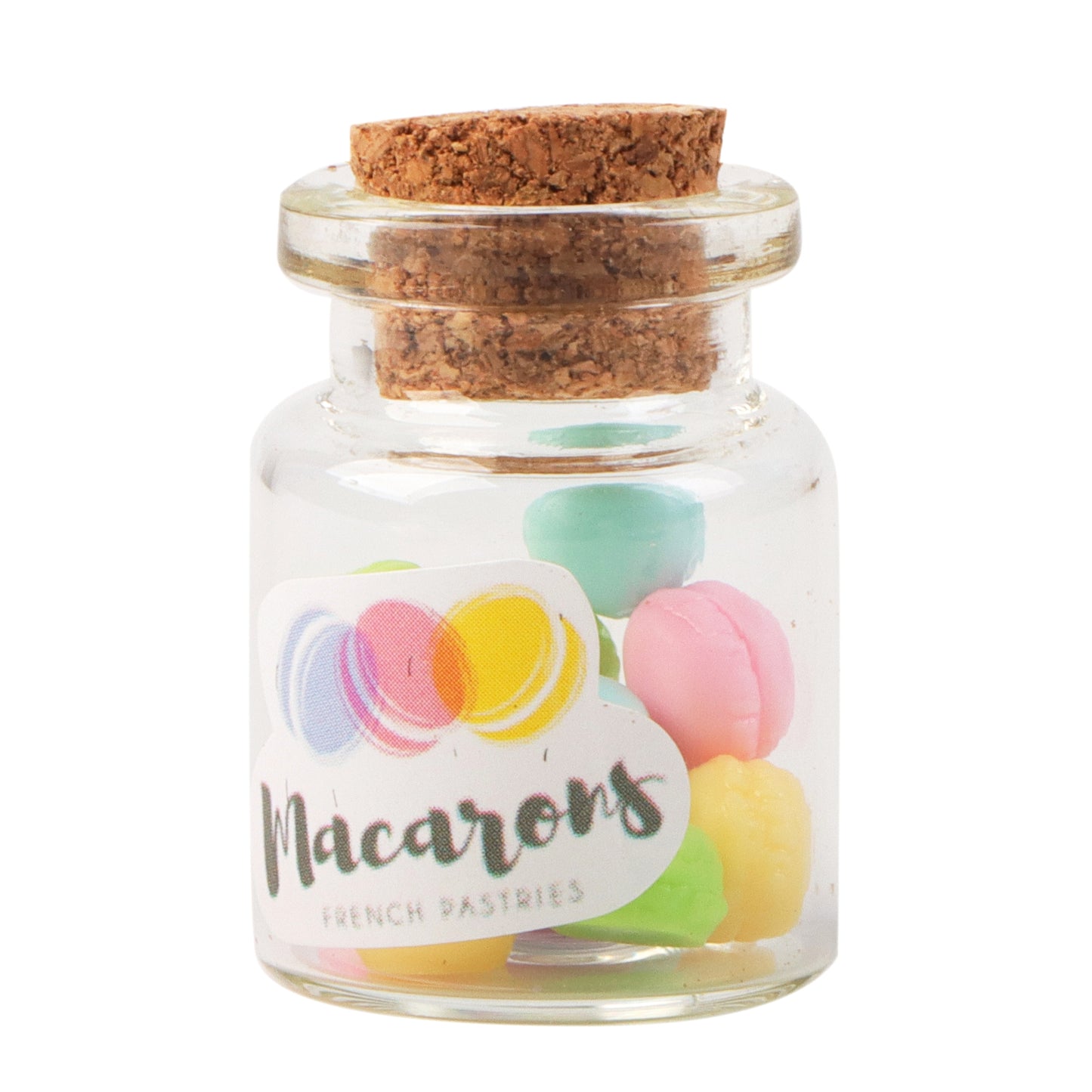 12Pcs/Bottle Macaroon With Wish Bottle Decorations, Assorted Colors, Plastic & Resin - Scrapbooking Embellishments, Flatback Cabochon Crafts, Universal Holiday Party Supplies, Non-Electrical DIY Accessories