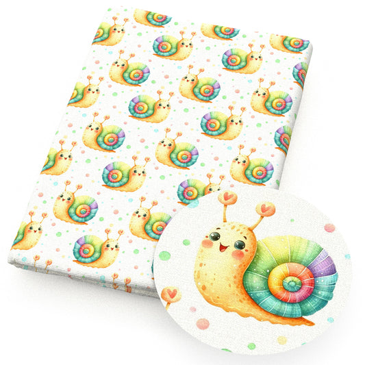 snails heart love dots spot fabric