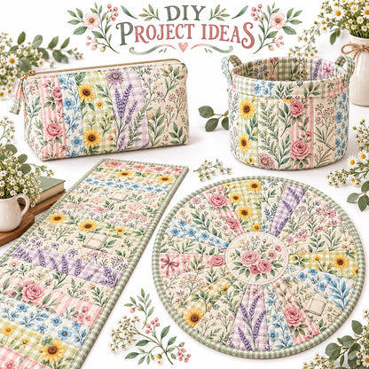 10pcs Vintage Floral Pattern Jelly Roll Fabric Strips 2.5X19.7inch Pre-Cut 100% Polyester For Patchwork Quilts, Table Runners, Placemats, Tote Bags, Storage Pouches, Makeup Bags, Coasters, Quilt Blocks & Binding