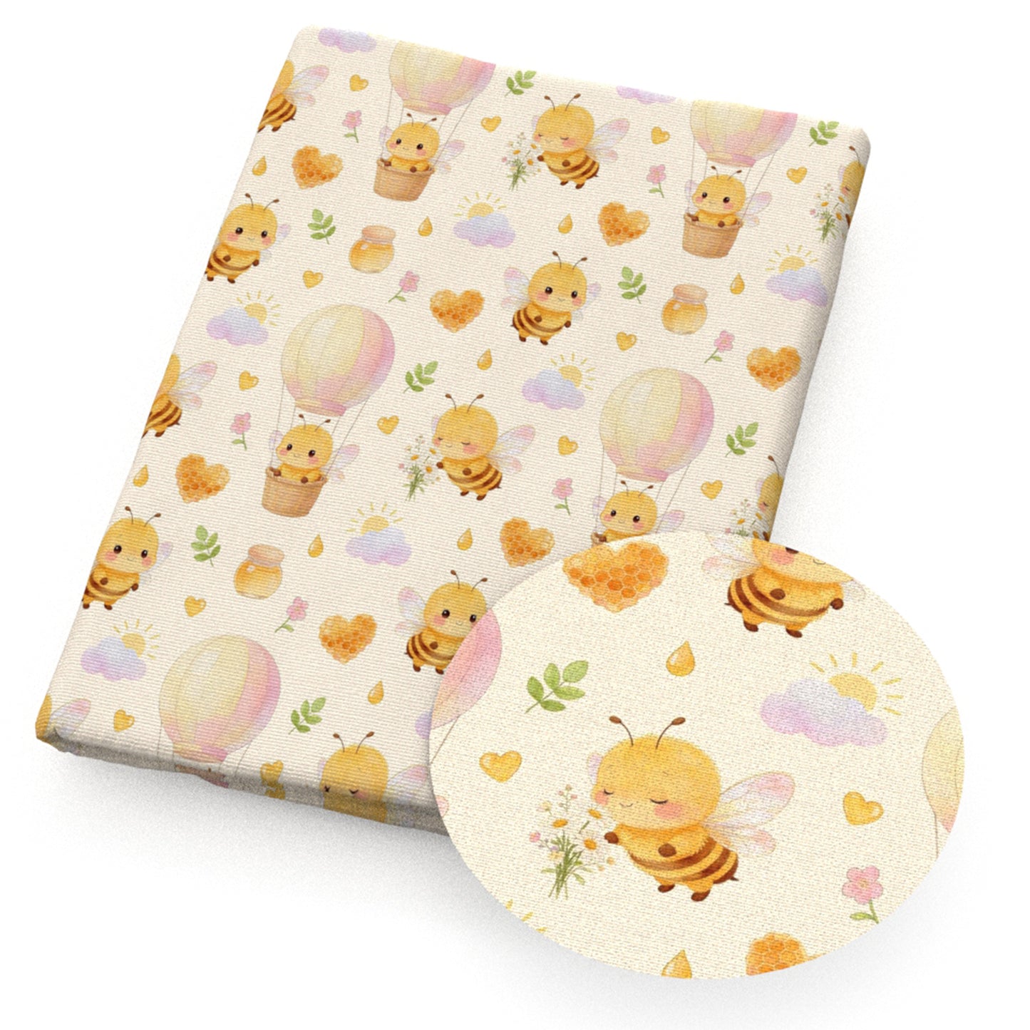 honey bee fire balloon fabric