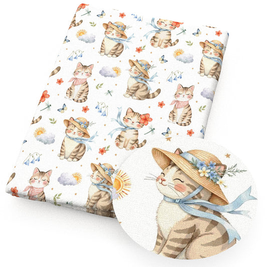 cat cloud flowerfloral butterfly caphat fabric