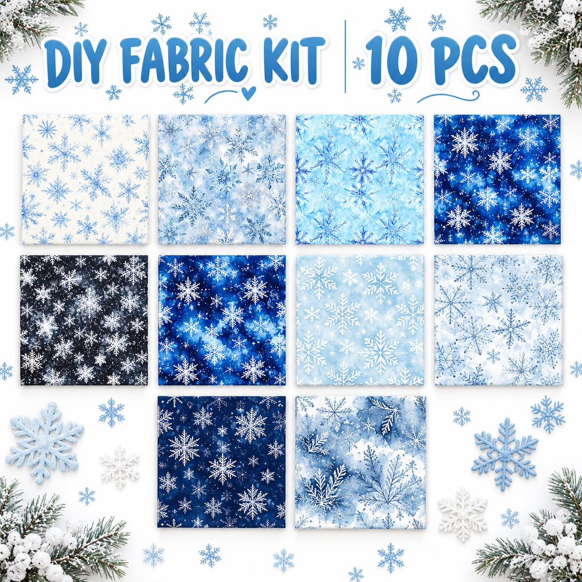 10Pc/Set Christmas Series Fat Quarter Fabric, Pre-Cut Square Fabric Assort, Fabric Set, Craft Fabric, Handmade DIY Patchwork Fabric,Home Quilting Sewing Fabric, Packaging Fabric, Scrapbooking Craft Hobbyist