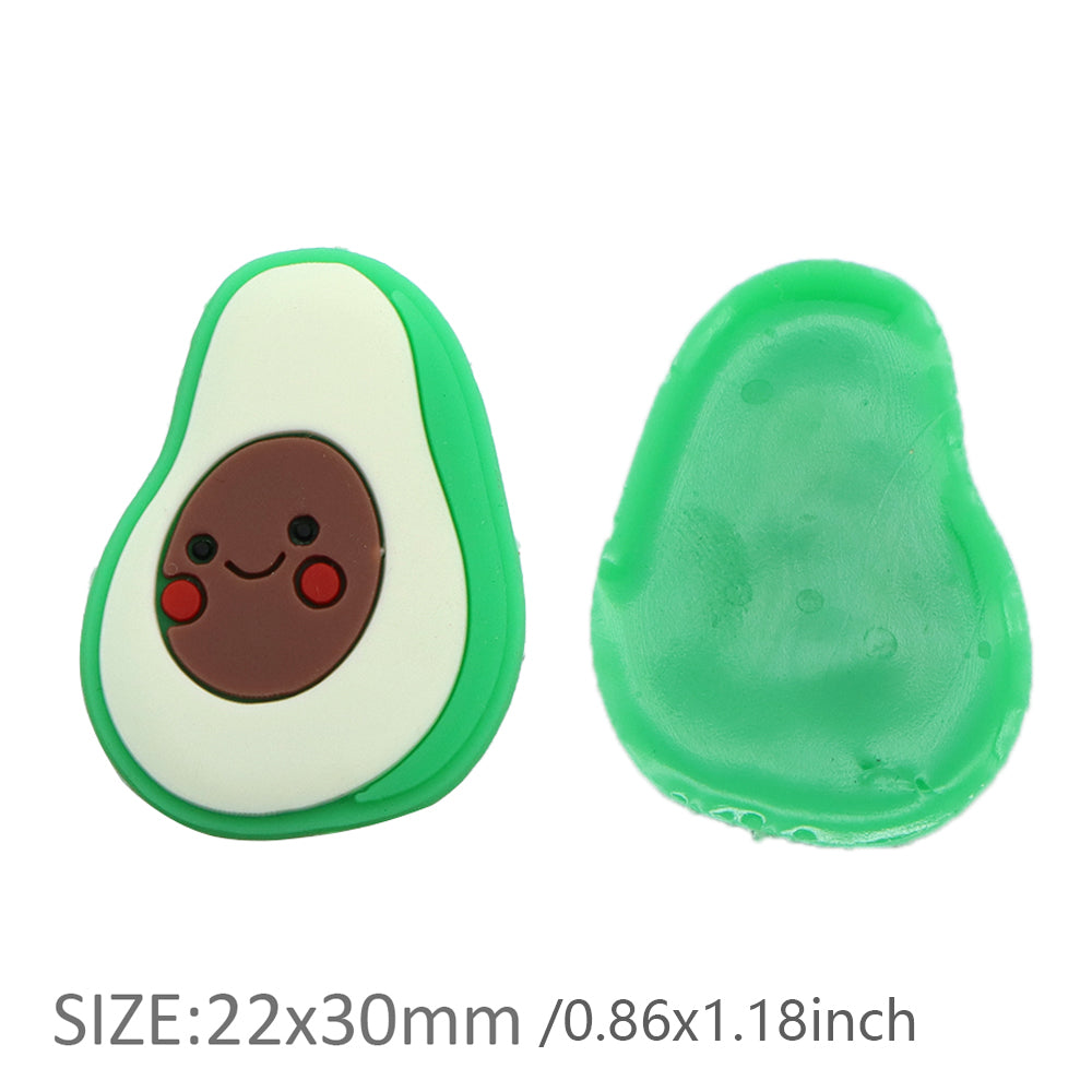 10Pcs/Pack Avocado Pineapple Fruits  Soft PVC Flexible Glue FlatBack DIY Scrapbook Embellishment Phone Craft Decoration