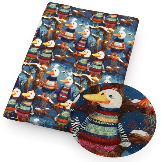 duck leaf leaves tree winter fabric