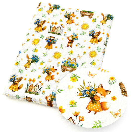 rabbit bunny butterfly flowerfloral fabric