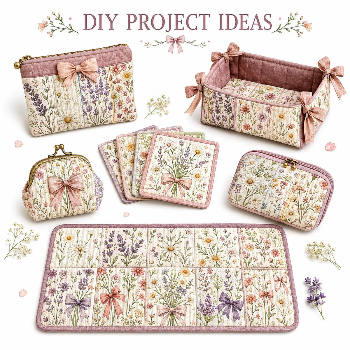 10pcS Charm Pack Set Floral Pattern VIntage Style Handmade DIY With Rich Color and Texture Elements 100% Polyester Patchwork in 10 Design Styles Suitable For Patchwork DIY Craft Projects DIY Wallet Making Gift Giving Bag Making Mother's Day Gift