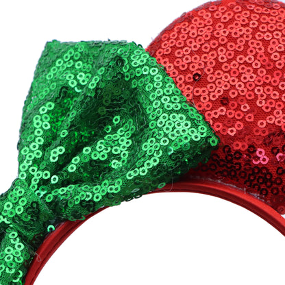 Adorable Festive Ears Sequined Headband with Bows-Sparkly Bow Hair Band with Ears Hair Hoop