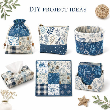 10Pc/Set Christmas Series Plaid Rabbit Deer Pinecones Christmas Tree Fat Quarter Fabric, Pre-Cut Square Fabric Assort, Fabric Set, Craft Fabric, Handmade DIY Patchwork Fabric,Home Quilting Sewing Fabric, Packaging Fabric, Scrapbooking Craft Hobbyist